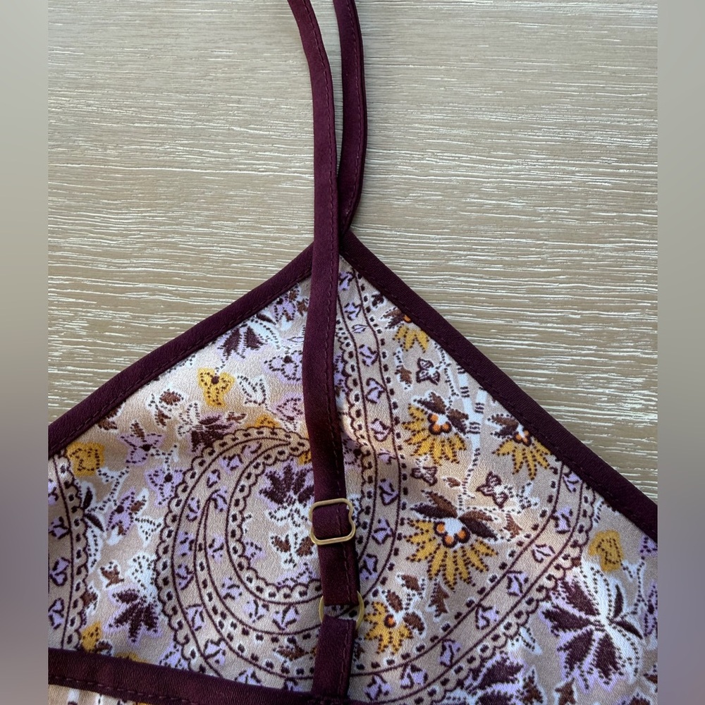 Ann Taylor Purple and Yellow Floral Sleepwear Set Pajamas (Top and Bottom) L - Picture 5 of 10